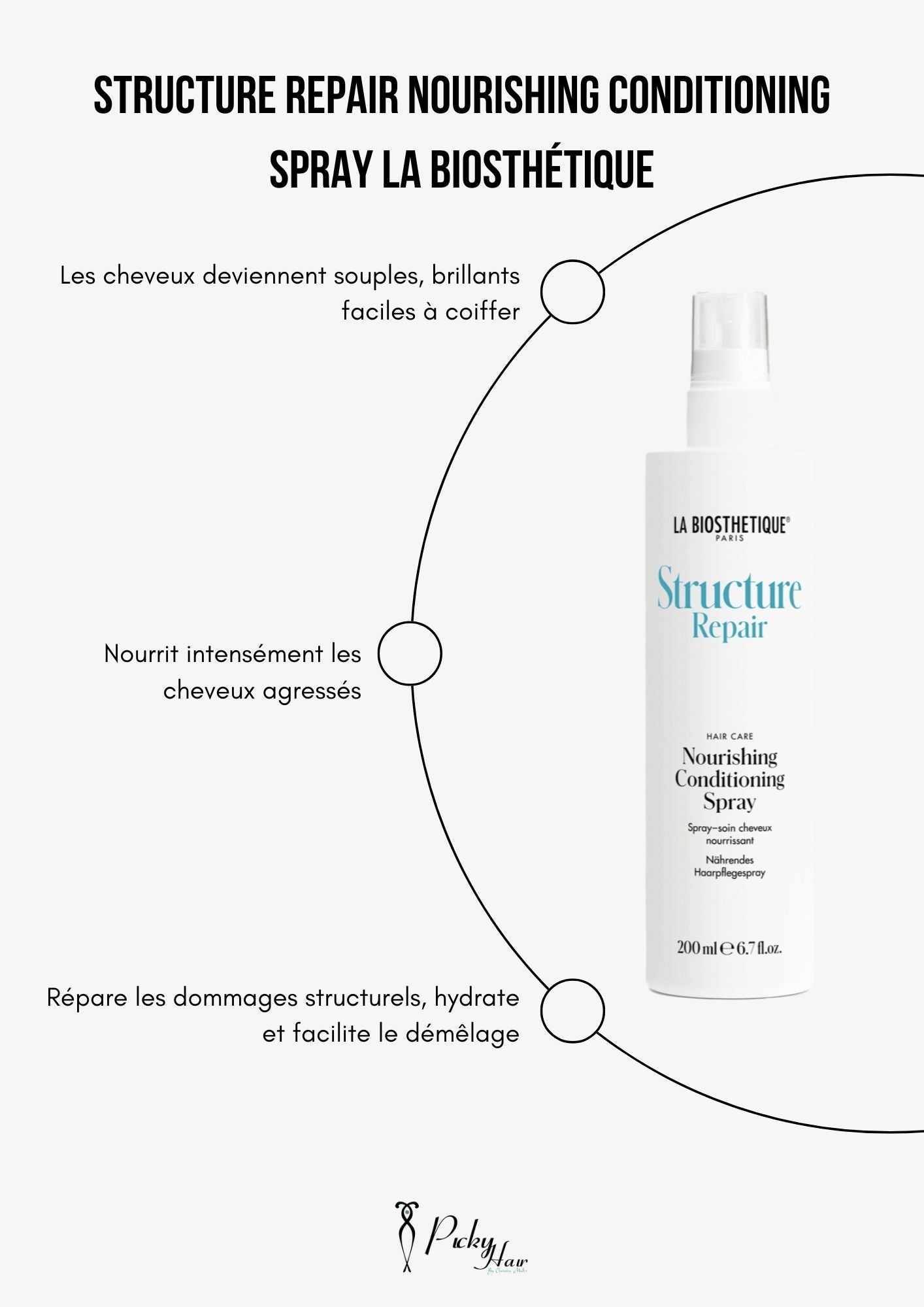 spray, structure et repare, la biostethique reims hair care picky hair