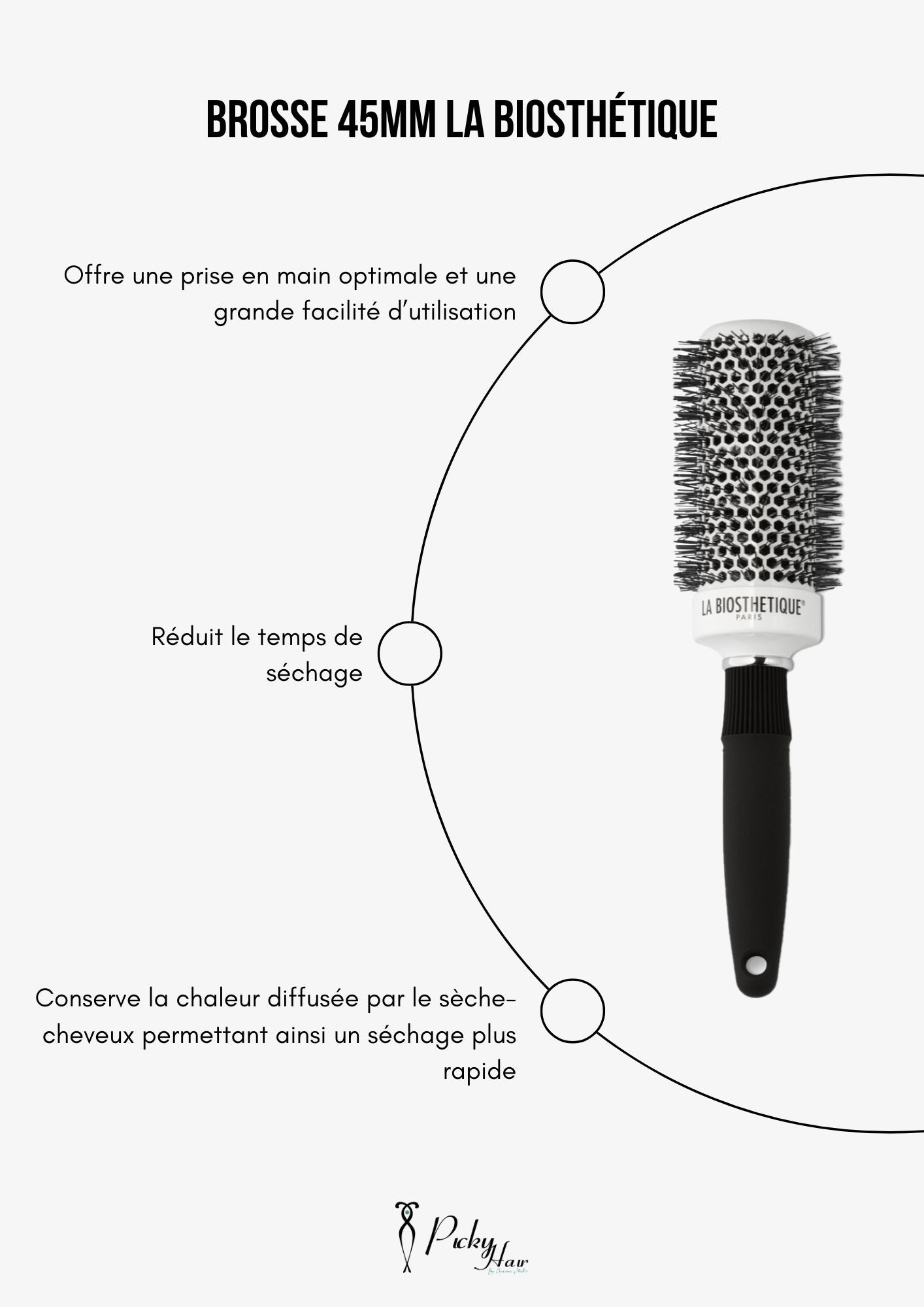 brosse à cheveux 45 mm, la biosthetique
picky hair reims 