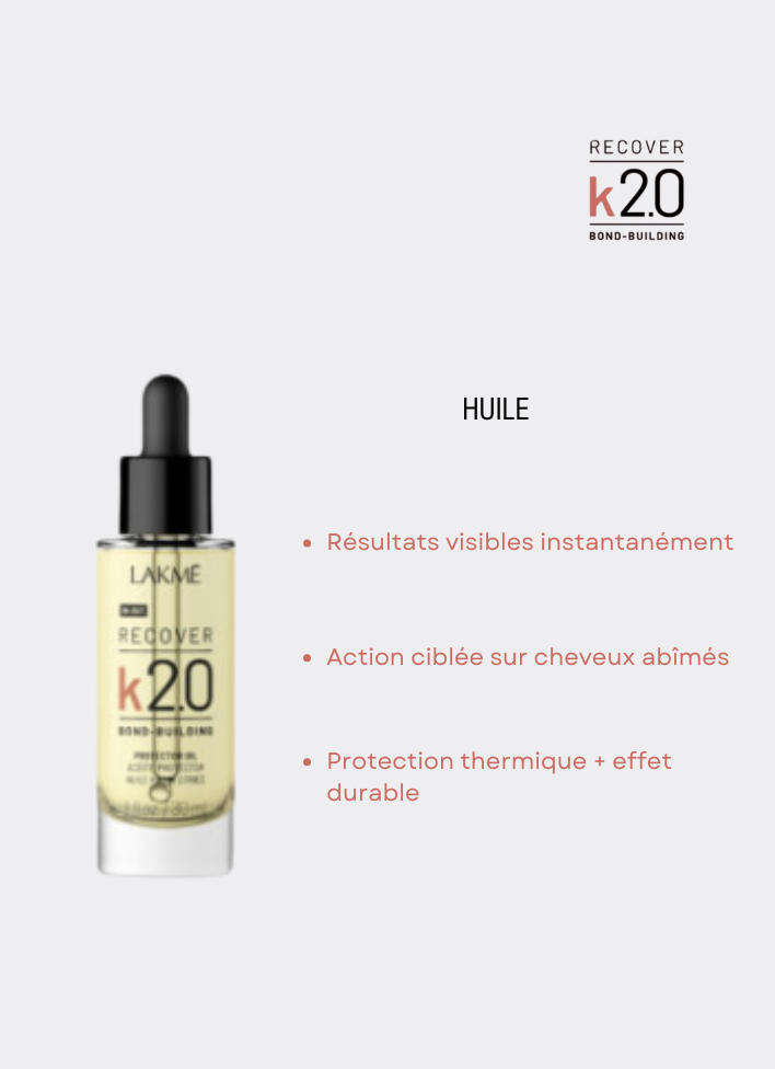 Huile Hyaluronique Cheveux Abîmés K2.0 Recover