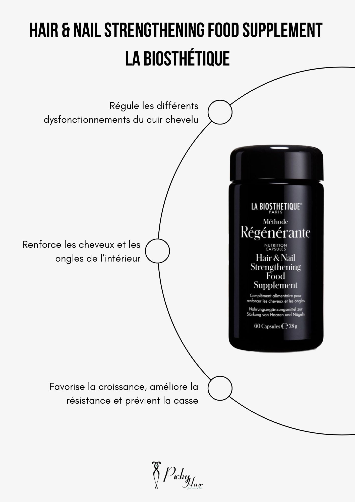pousse cheveux et ongles, méthode régénérante, complètement alimentaire, la biostethique picky hair reims visagisme expert capillaire