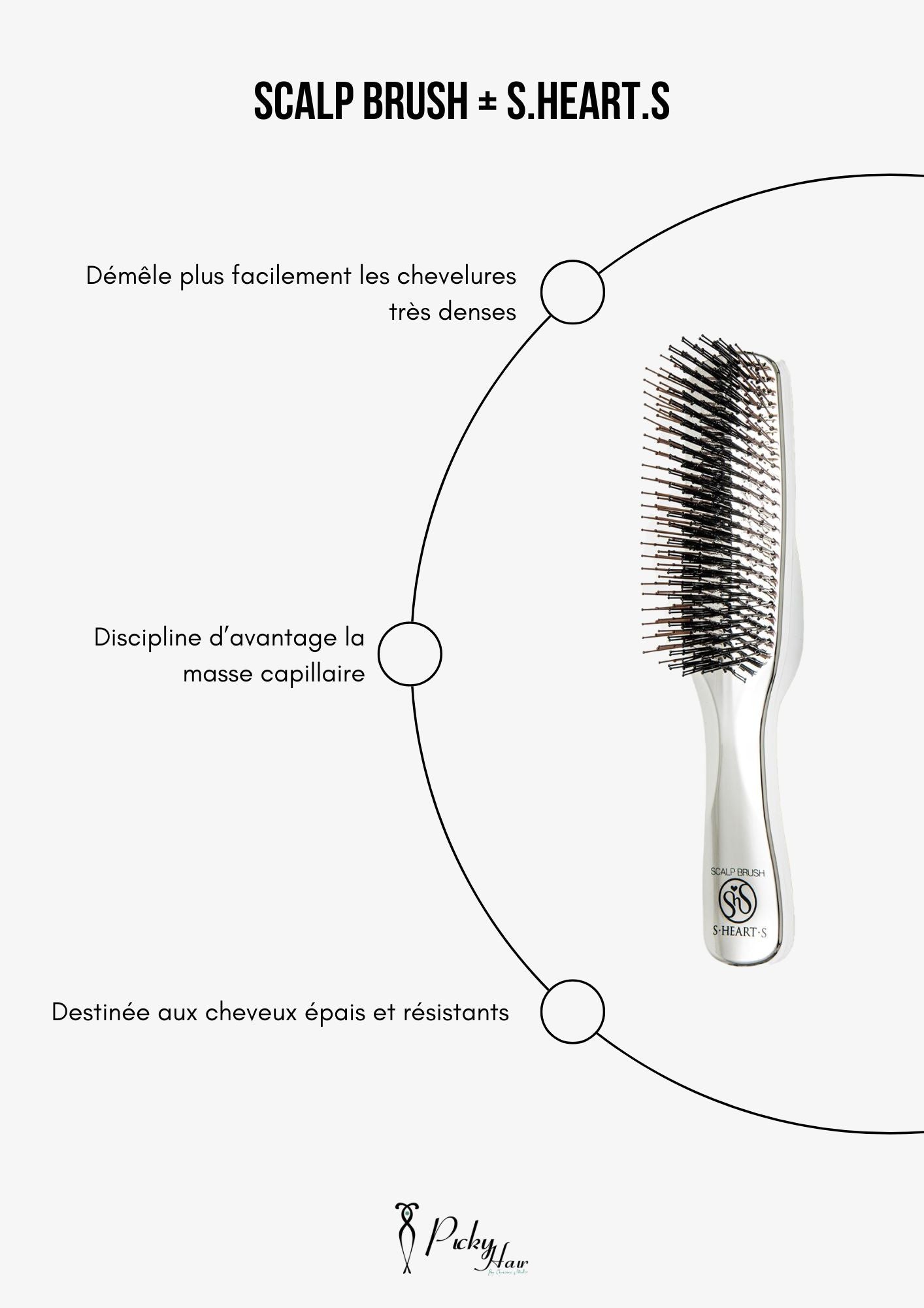 Scalp Brush S heart cuir chevelu massage reims
