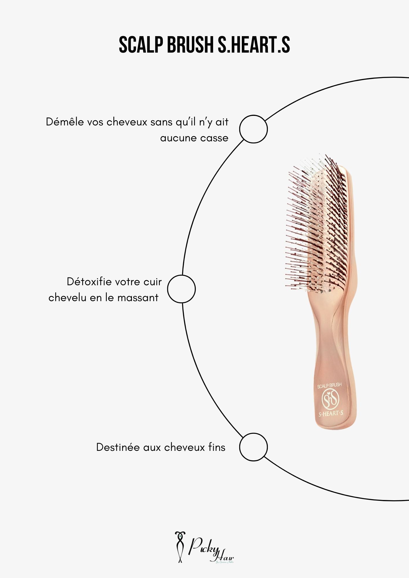 Scalp Brush S heart cuir chevelu massage reims